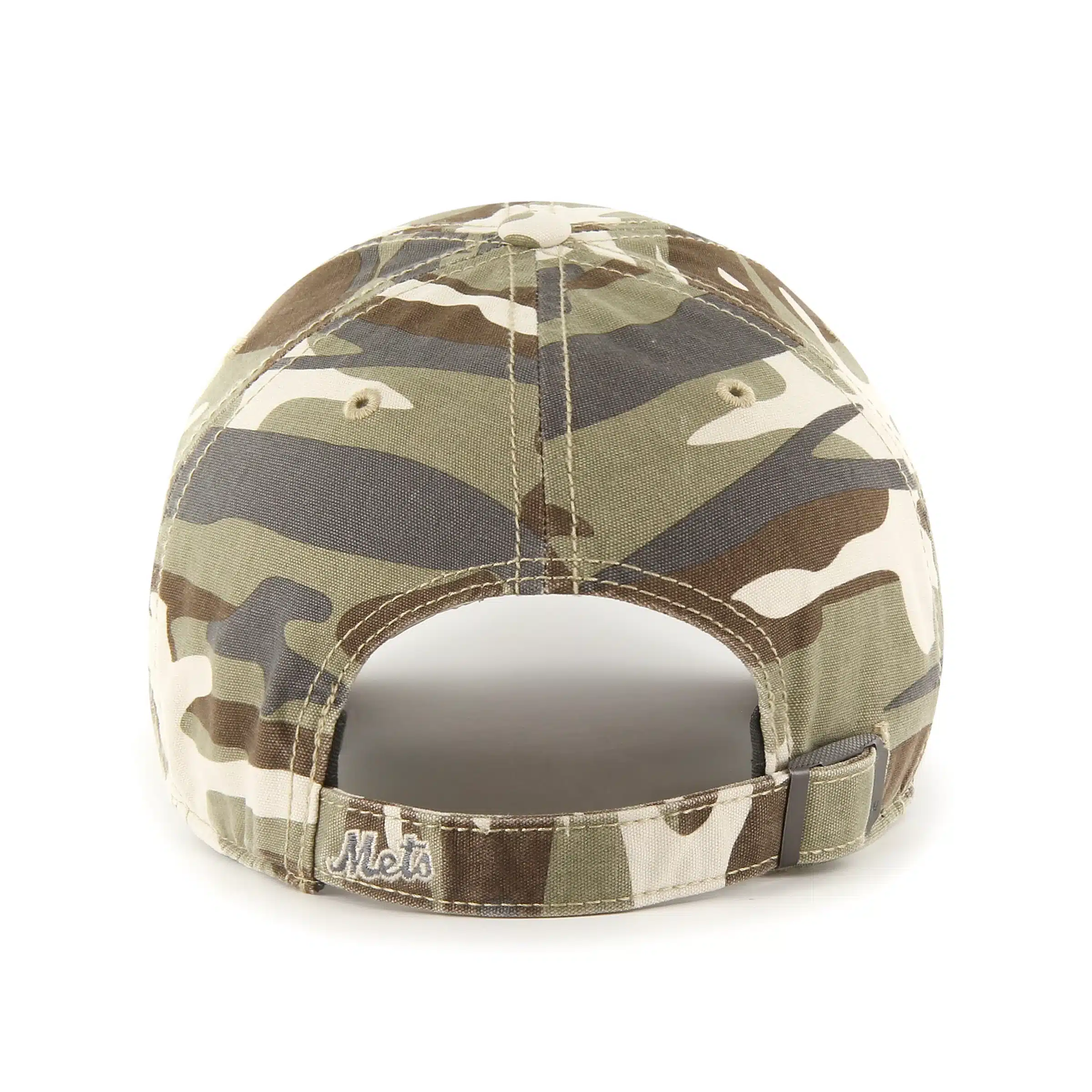 New York Mets 47 Brand Camo Tarpoon Faded Clean Up Adjustable Hat - Image 2
