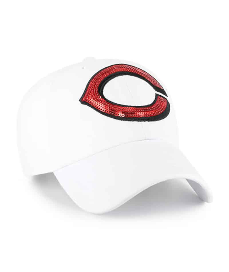 Cincinnati Reds Women's 47 Brand Sparkle White Clean Up Adjustable Hat - Image 3