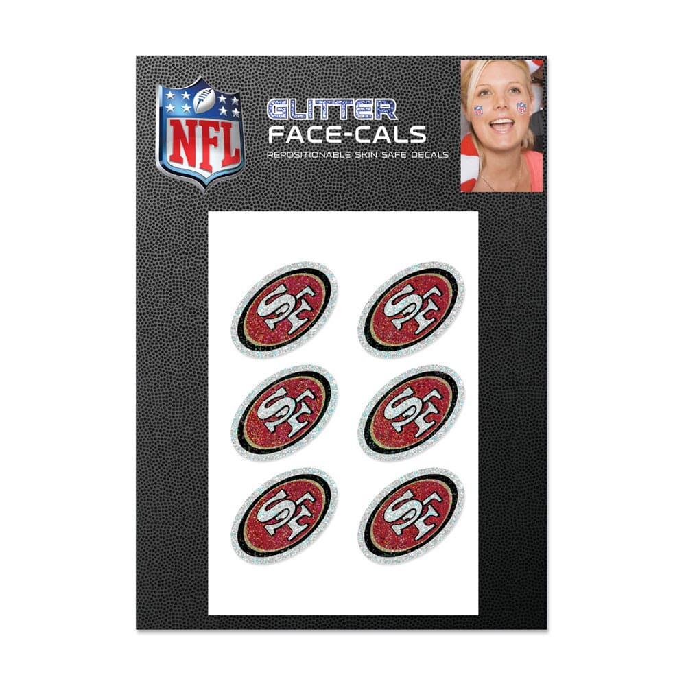 San Francisco 49ers Temporary Tattoos Glitter Face Cals