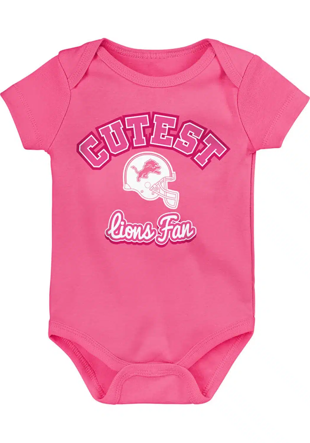 Detroit Lions Baby Girls Pink Cutest Fan Onesie Creeper