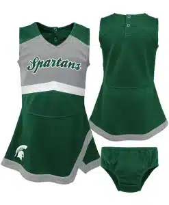 Michigan State Spartans Baby Girls Green Cheer Jumper Dress