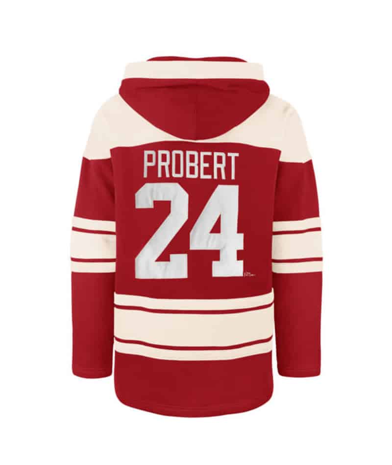 Bob Probert Detroit Red Wings Men's 47 Brand Red Pullover Jersey Hoodie