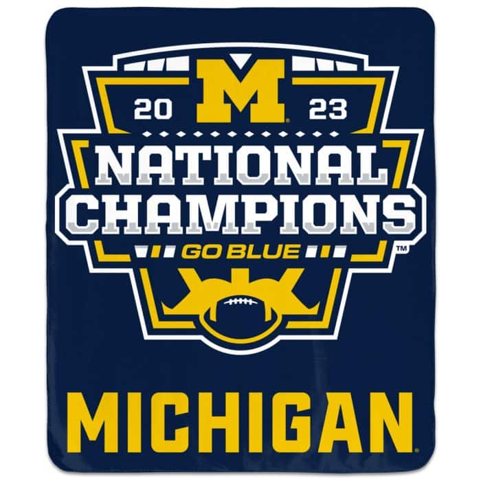 Michigan Wolverines 50" x 60" Blue And Gold 2023 National Champions Blanket
