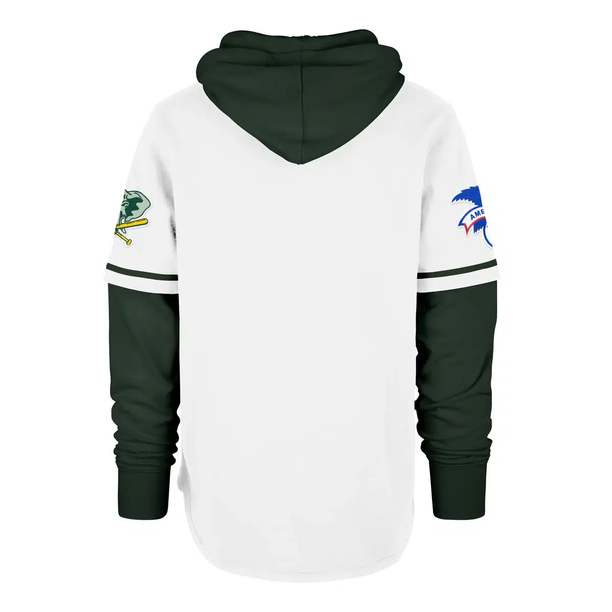 Oakland Athletics Men's 47 Brand Cooperstown White Shortstop Pullover Hoodie - Image 2