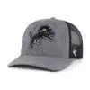 Detroit Lions 47 Brand Charcoal Carbon Trucker Mesh Snapback Hat
