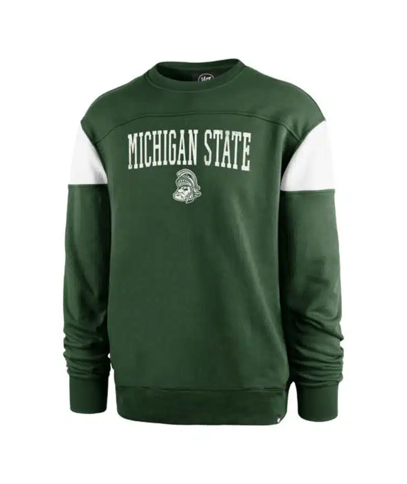 Michigan State Spartans Men's 47 Brand Vintage Green Crew Pullover Sweatshirt
