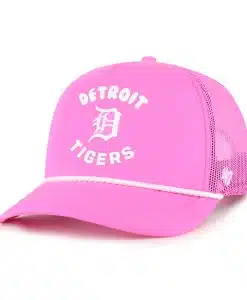 Detroit Tigers Women's 47 Brand Luminance Bright Pink Mesh Snapback Hat