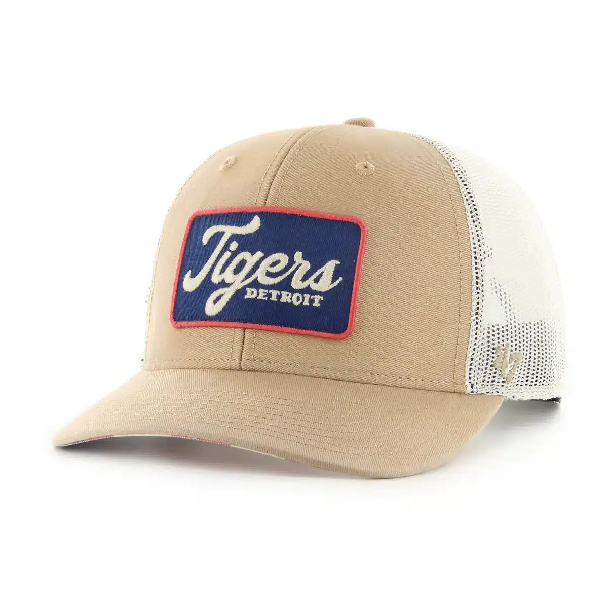 Detroit Tigers 47 Brand Khaki Glory Trucker Mesh Snapback Hat