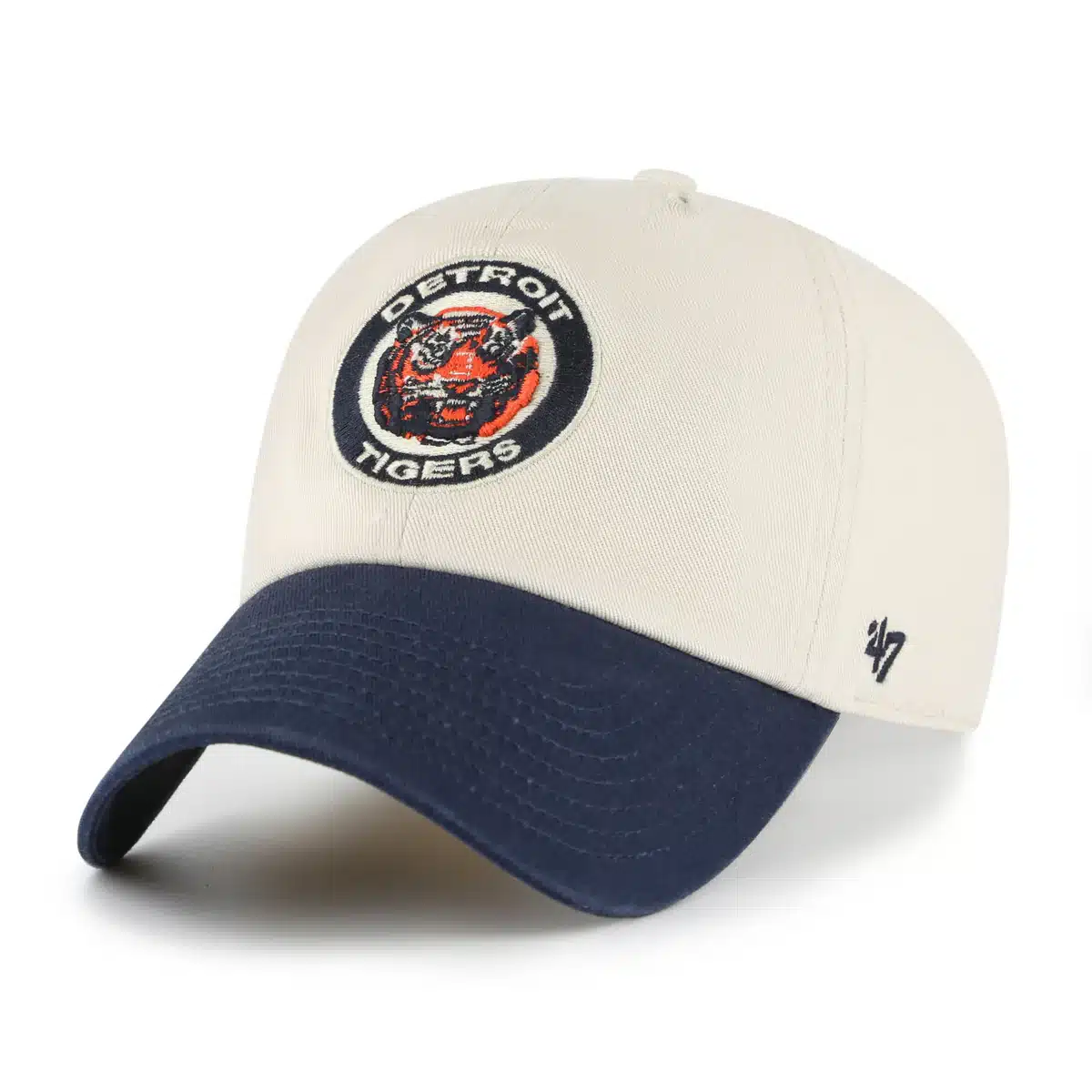 Detroit Tigers 47 Brand Cooperstown Bone Navy Clean Up Adjustable Hat - Image 2