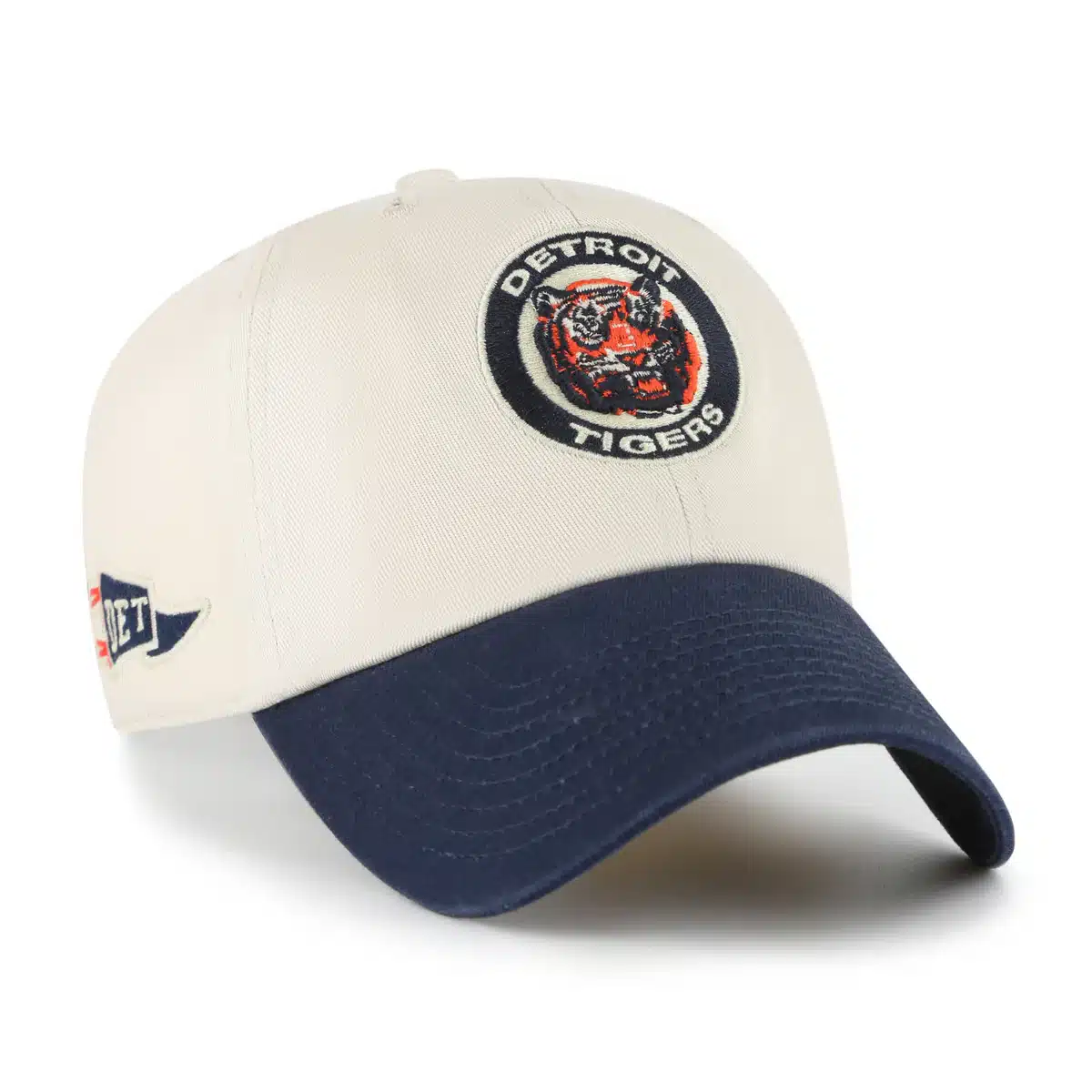 Detroit Tigers 47 Brand Cooperstown Bone Navy Clean Up Adjustable Hat