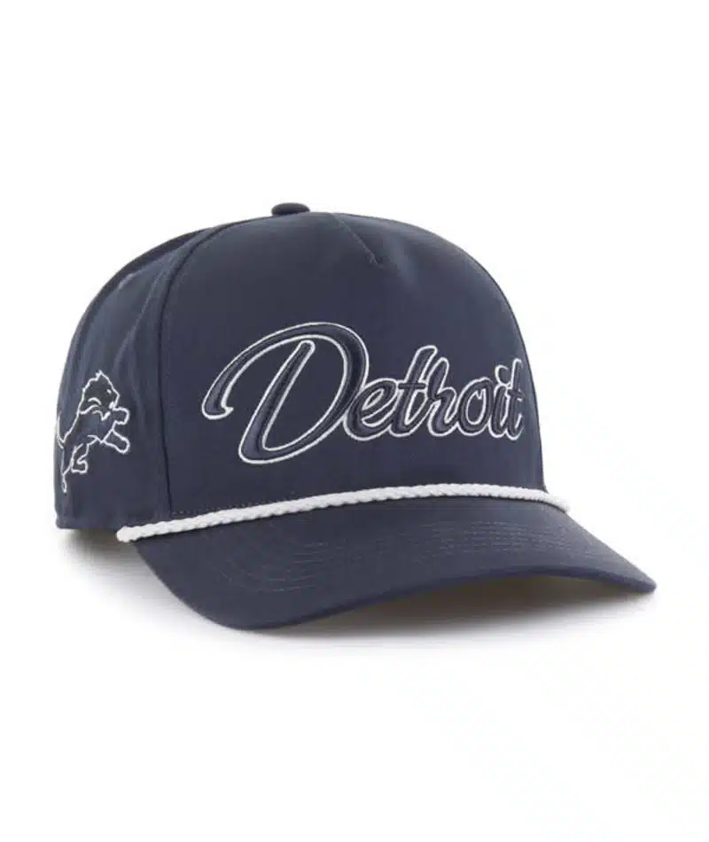 Detroit Lions 47 Brand Vintage Navy Overhand TT Hitch Snapback Hat